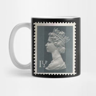 Vintage stamp printed in the UK in 1971 showing Queen Elizabeth II Mug